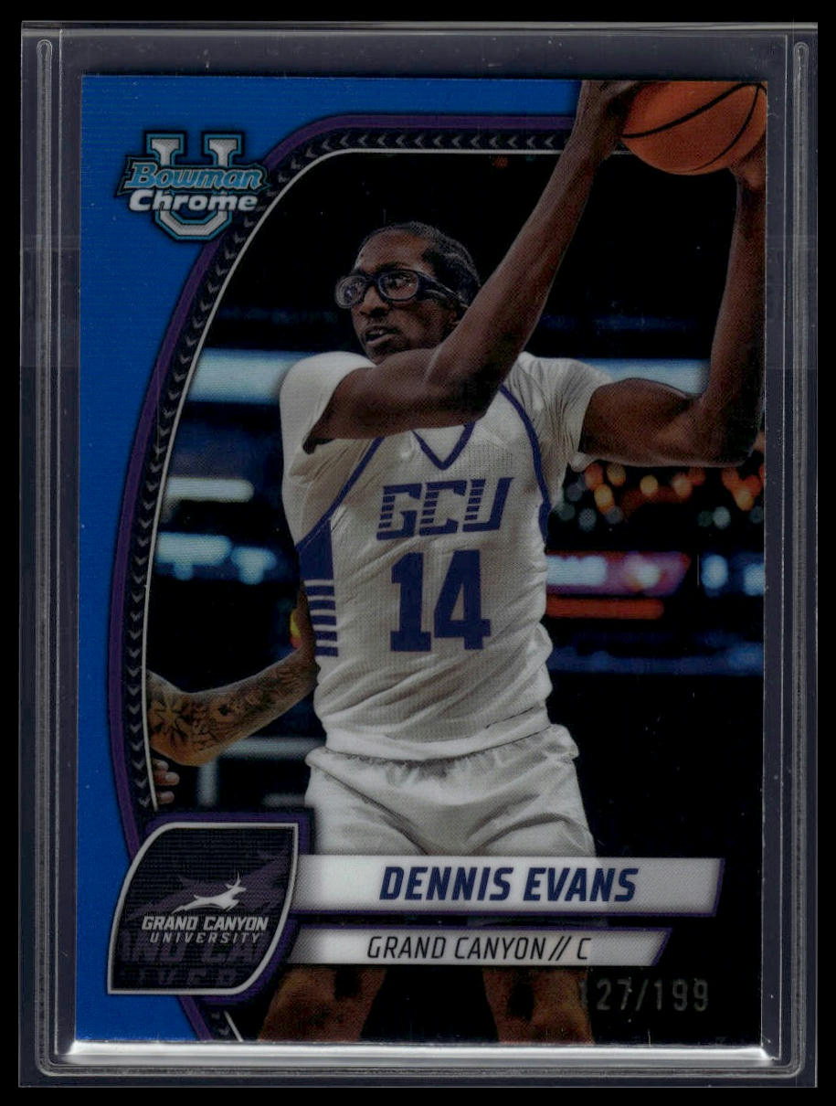 2024-25 Bowman University Chrome #89 Dennis Evans Blue Refractor #/199