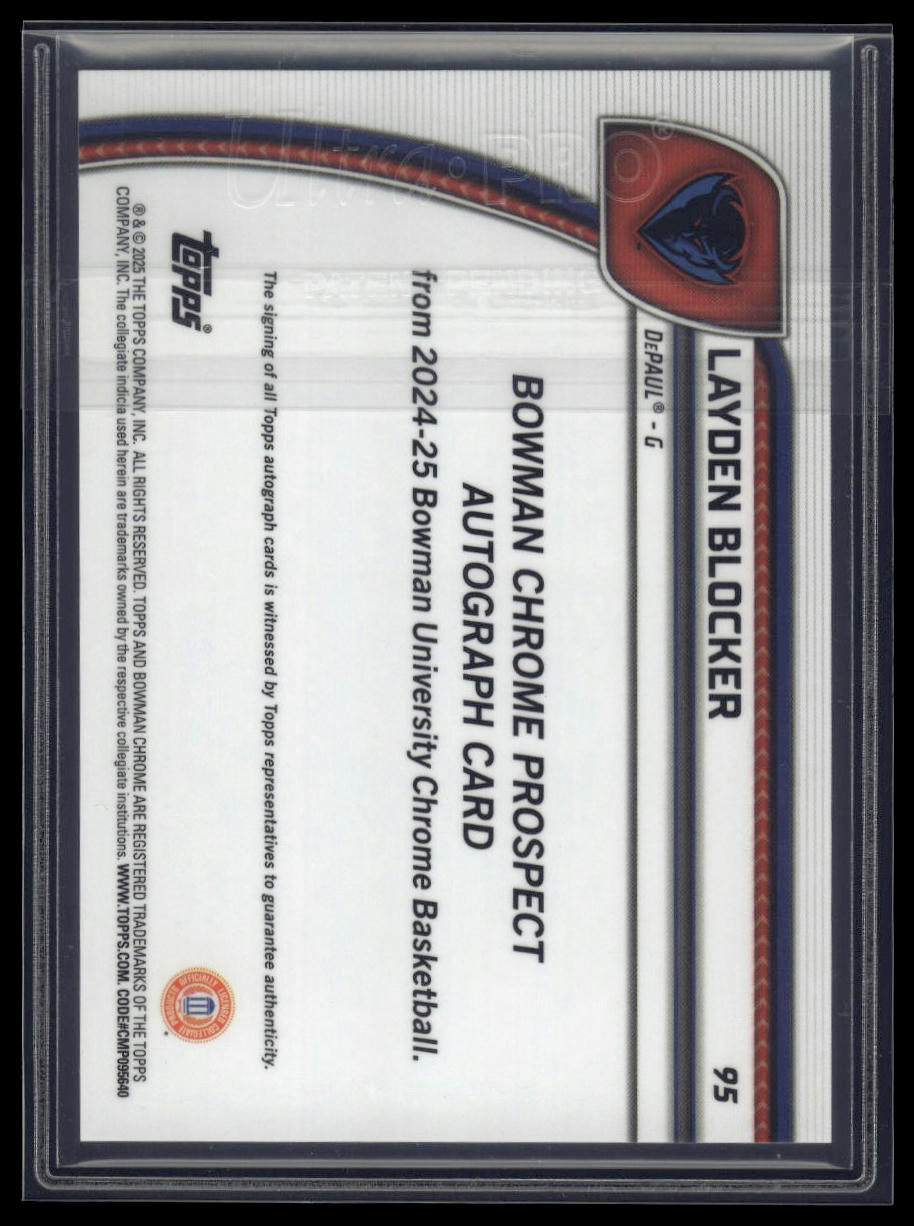 2024-25 Bowman University Chrome #95 Layden Blocker Prospects Autographs