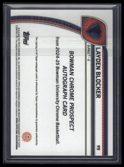 2024-25 Bowman University Chrome #95 Layden Blocker Prospects Autographs