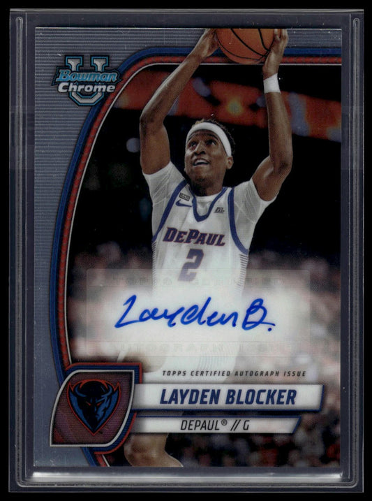 2024-25 Bowman University Chrome #95 Layden Blocker Prospects Autographs
