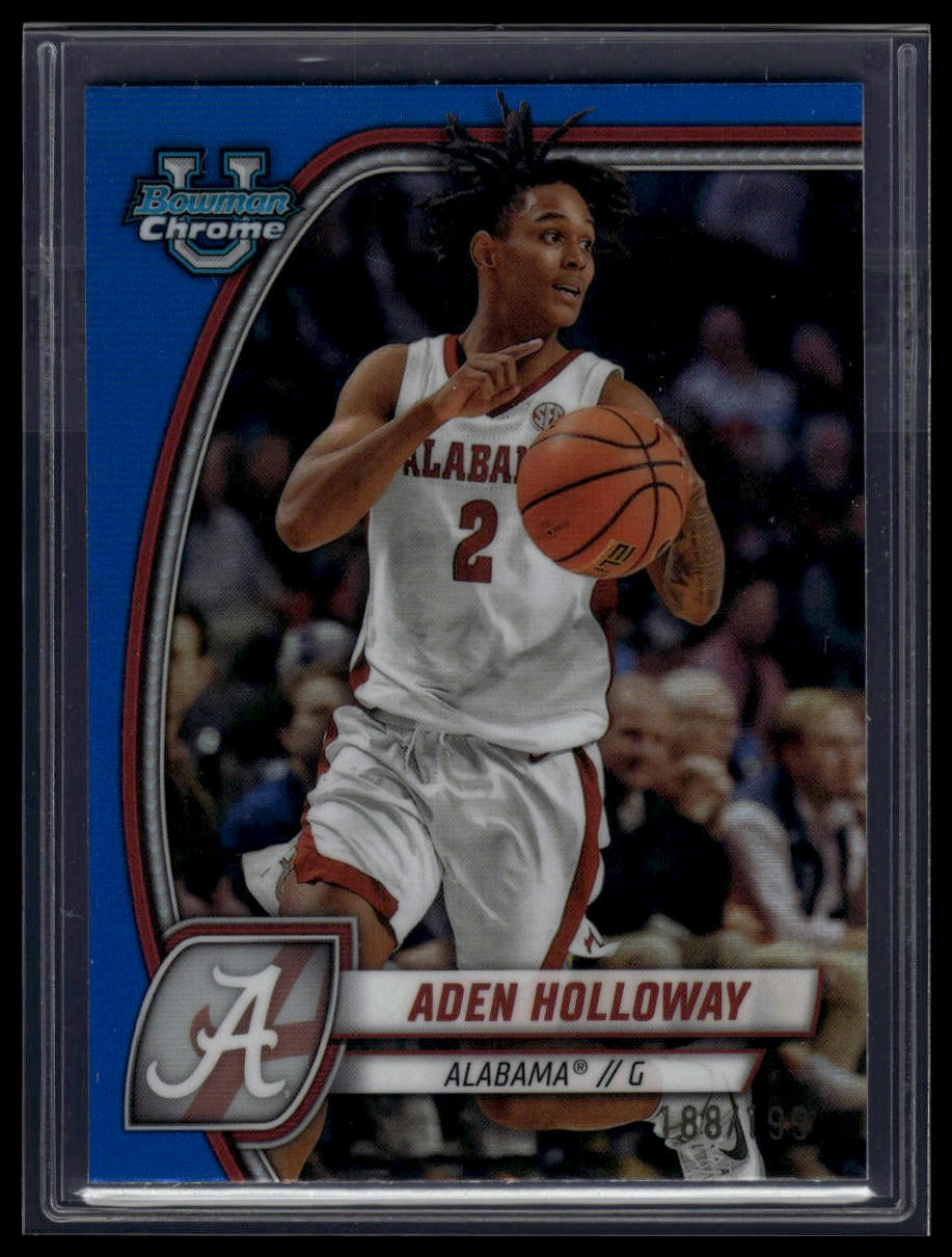 2024-25 Bowman University Chrome #57 Aden Holloway Blue Reptilian /150