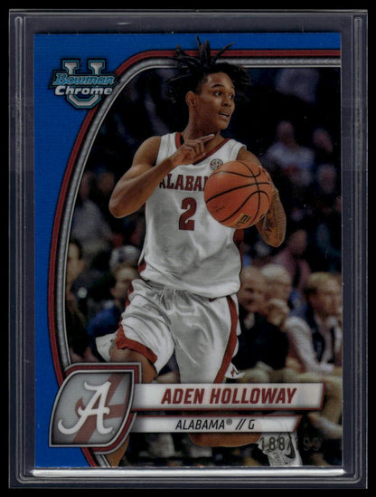 2024-25 Bowman University Chrome #57 Aden Holloway Blue Reptilian /150