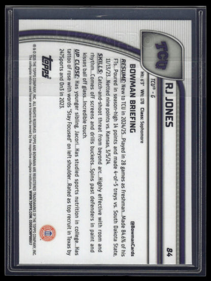 2024-25 Bowman University Chrome #84 RJ Jones Green Refractor #/99