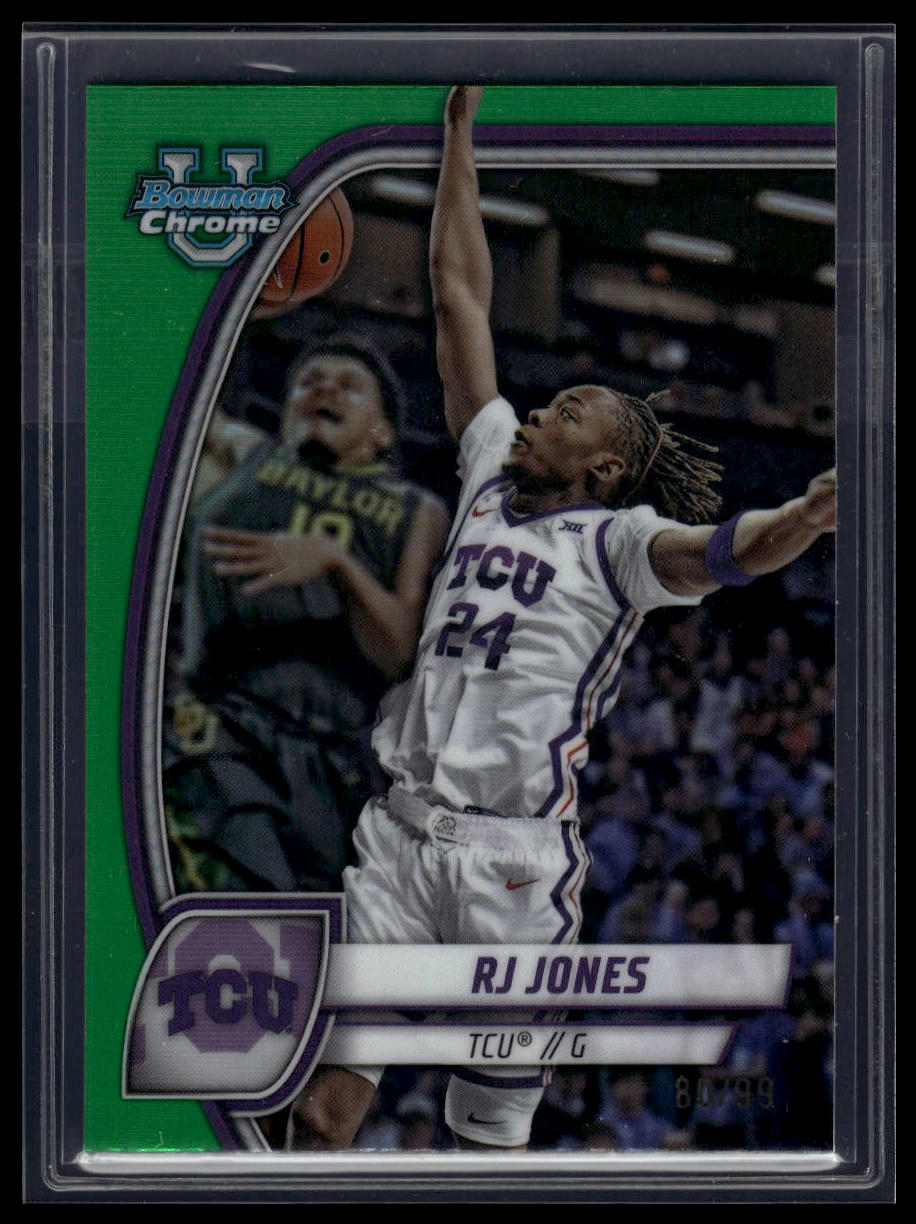 2024-25 Bowman University Chrome #84 RJ Jones Green Refractor #/99