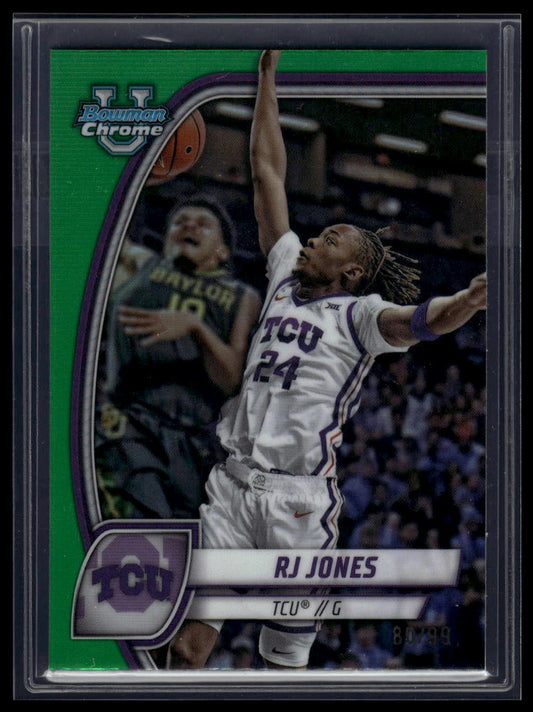 2024-25 Bowman University Chrome #84 RJ Jones Green Refractor #/99