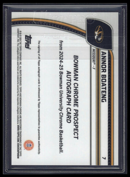 2024-25 Bowman University Chrome #7 Annor Boateng Auto Blue Shimmer /35