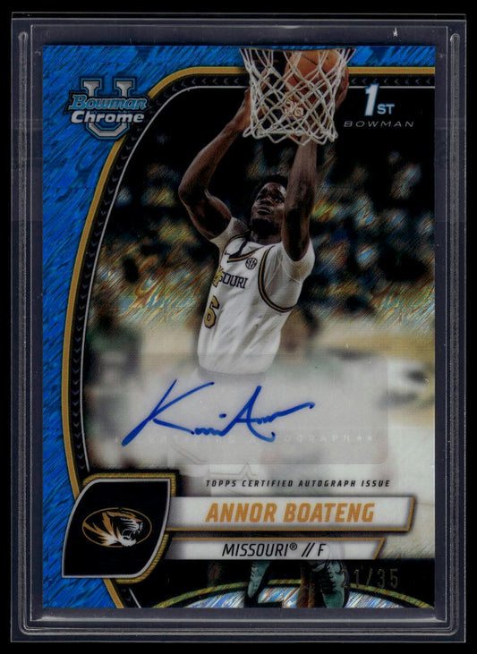 2024-25 Bowman University Chrome #7 Annor Boateng Auto Blue Shimmer /35