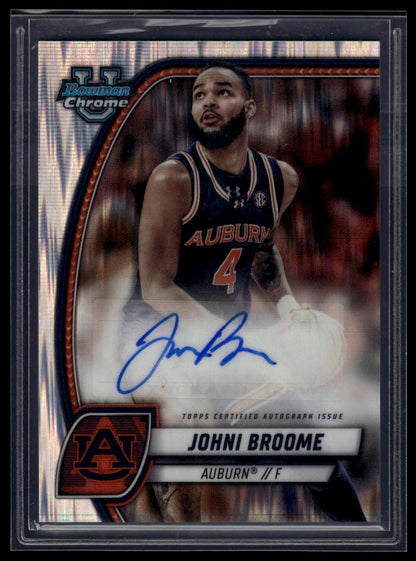 2024-25 Bowman University Chrome #98 Johni Broome Autographs Stealth Refractor