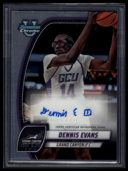 2024-25 Bowman University Chrome #89 Dennis Evans Prospects Autographs