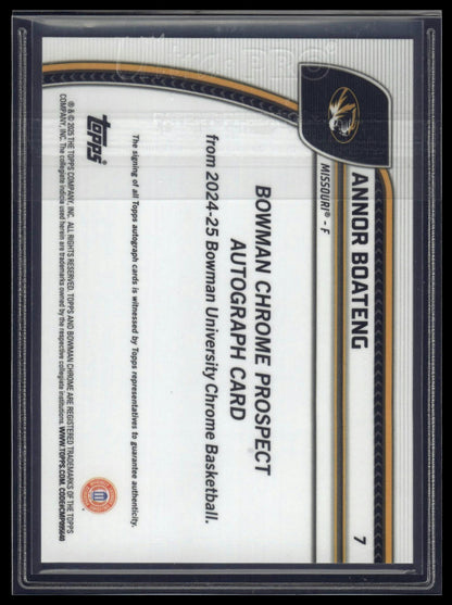 2024-25 Bowman University Chrome #7 Annor Boateng Prospects Autographs