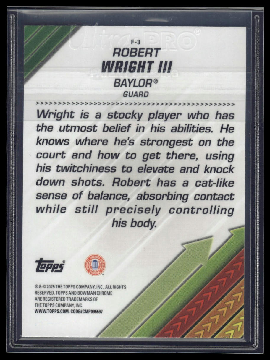2024-25 Bowman University Chrome #F-3 Robert Wright III Facilitators Blue /150