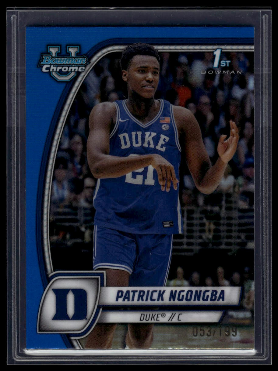 2024-25 Bowman University Chrome #58 Patrick Ngongba Blue Refractor #/199
