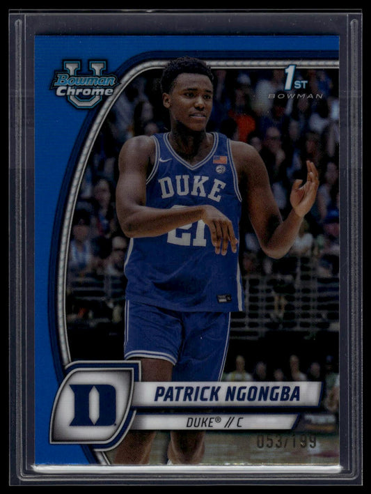 2024-25 Bowman University Chrome #58 Patrick Ngongba Blue Refractor #/199