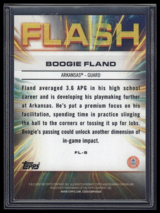 2024-25 Bowman University Chrome #FL-5 Boogie Fland Flash Blue /150