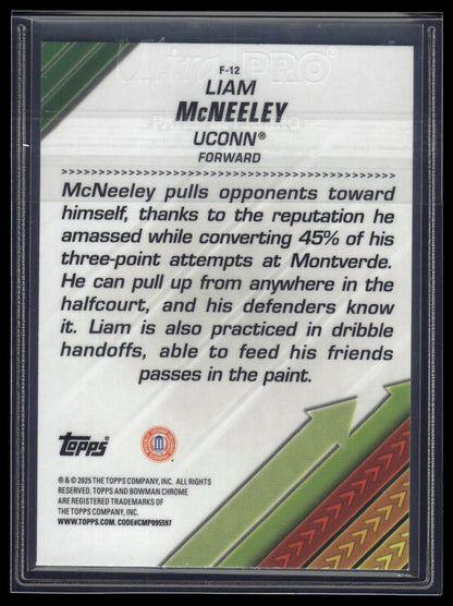 2024-25 Bowman University Chrome #F-12 Liam McNeeley Facilitators Blue /150
