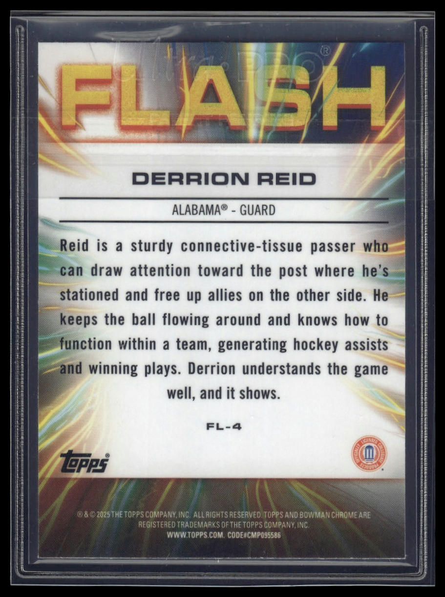 2024-25 Bowman University Chrome #FL-4 Derrion Reid Flash Blue Refractor #/150