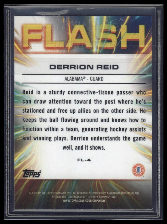 2024-25 Bowman University Chrome #FL-4 Derrion Reid Flash Blue Refractor #/150
