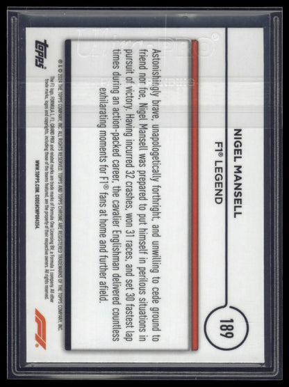 2024 Topps Chrome Formula 1 #189 Nigel Mansell Checker Flag Refractors