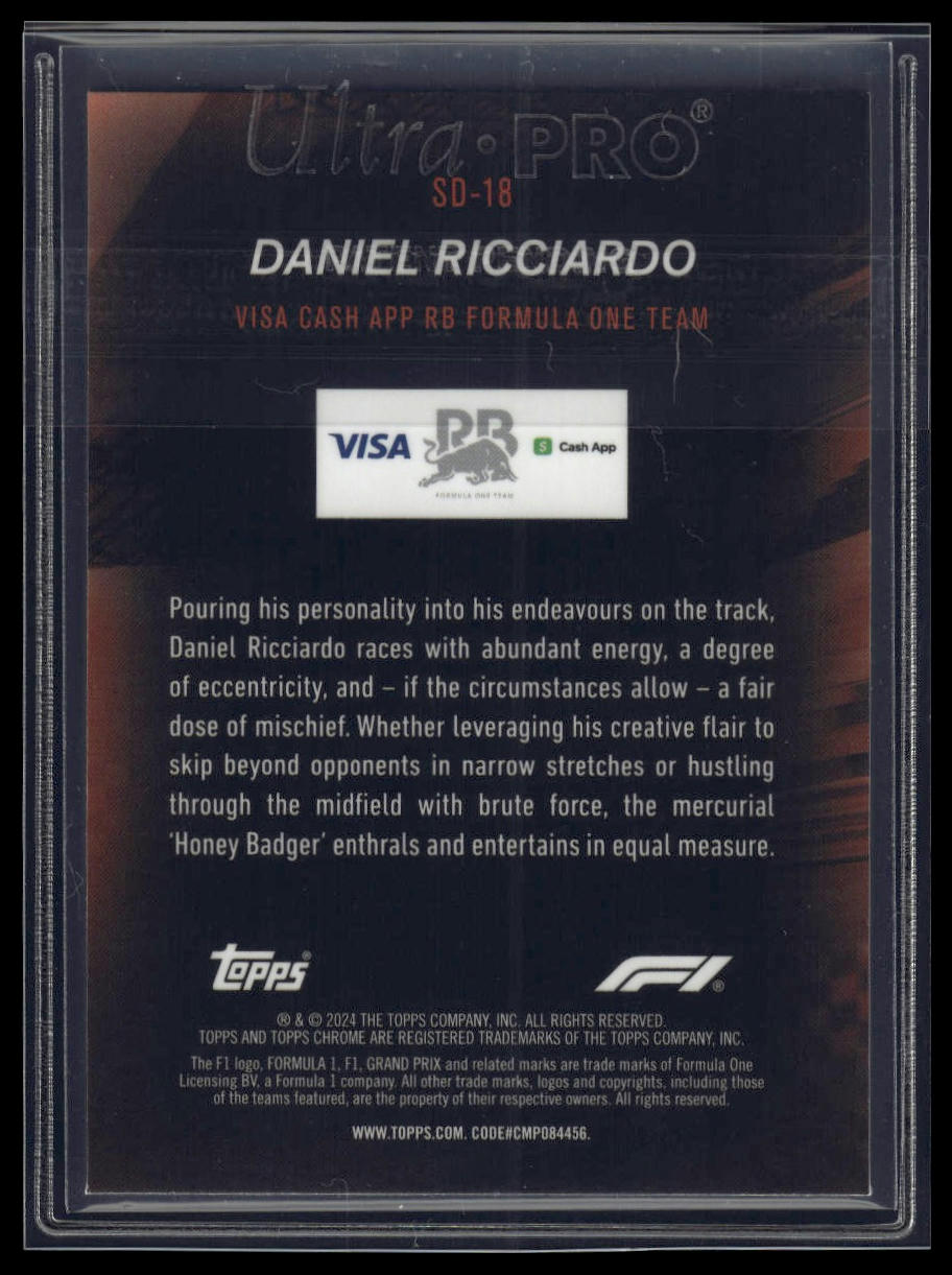 2024 Topps Chrome Formula 1 #SD-18 Daniel Ricciardo Speed Demons