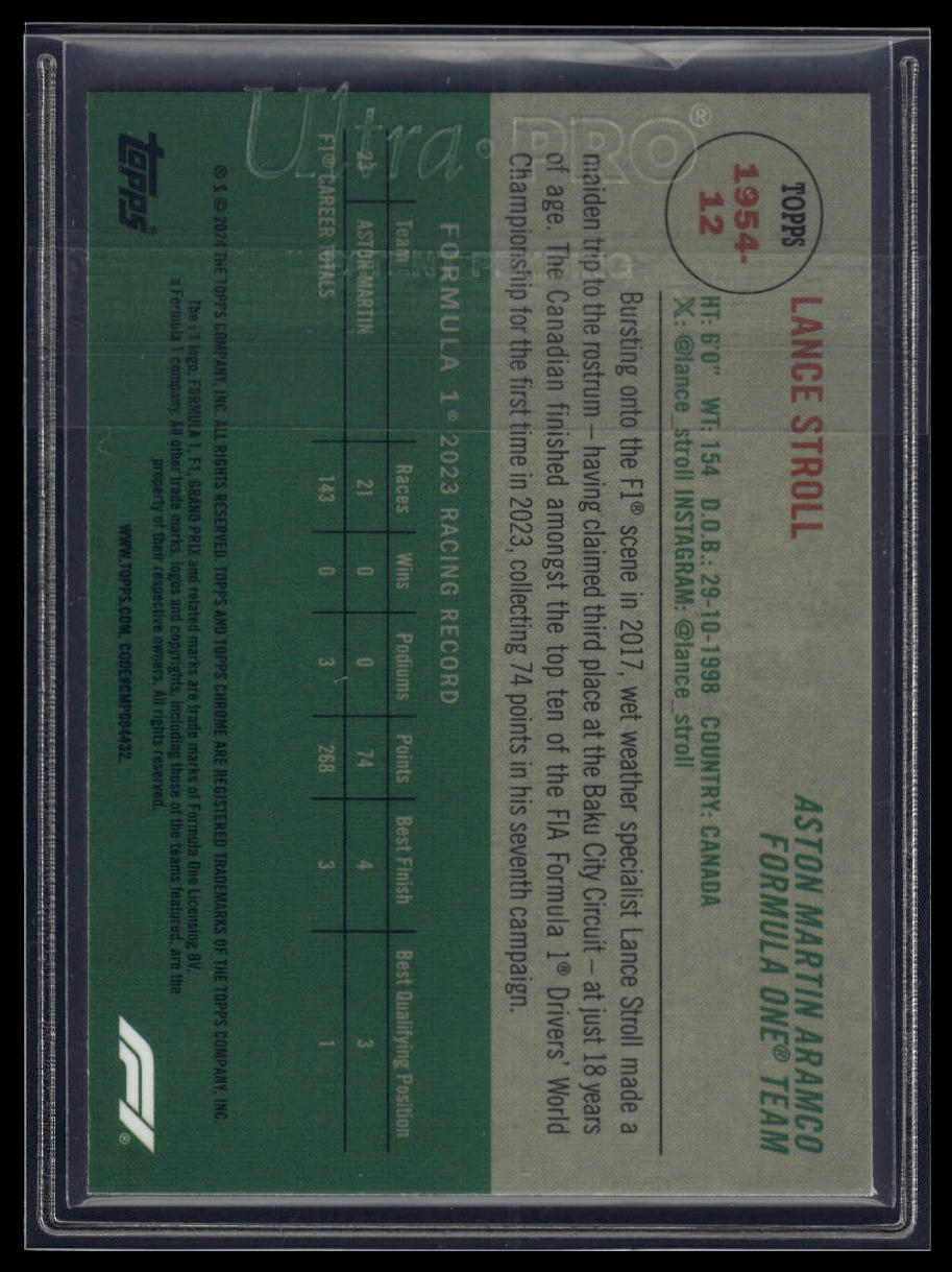2024 Topps Chrome Formula 1 #1954-12 Lance Stroll 1954 Topps