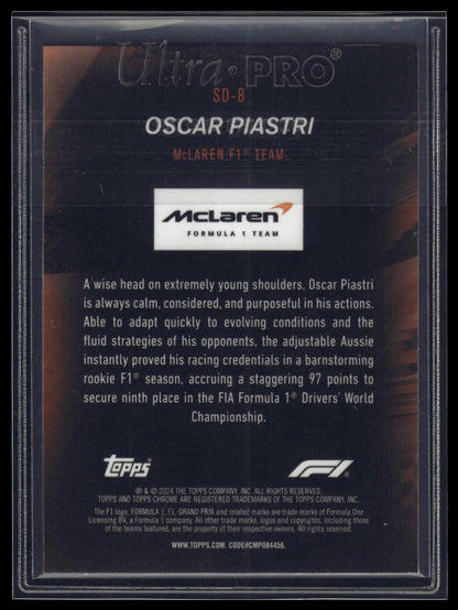 2024 Topps Chrome Formula 1 #SD-8 Oscar Piastri Speed Demons