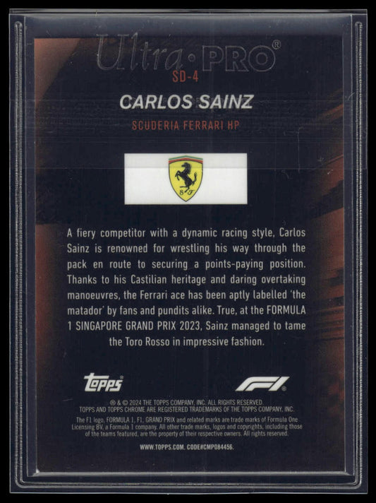 2024 Topps Chrome Formula 1 #SD-4 Carlos Sainz Speed Demons
