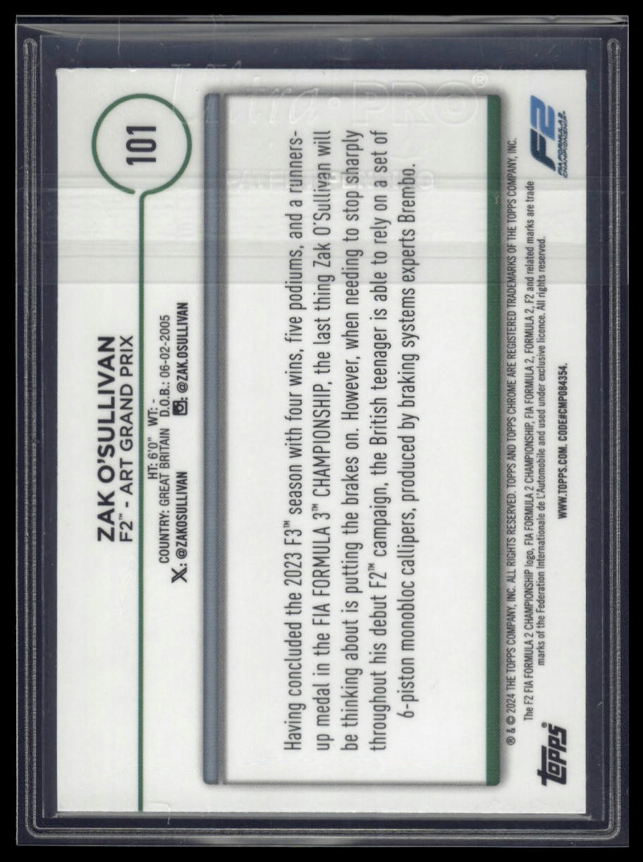 2024 Topps Chrome Formula 1 #101 Zak O'Sullivan Pink RayWave Refractors #/225