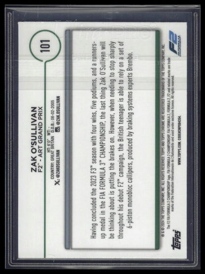 2024 Topps Chrome Formula 1 #101 Zak O'Sullivan Pink RayWave Refractors #/225