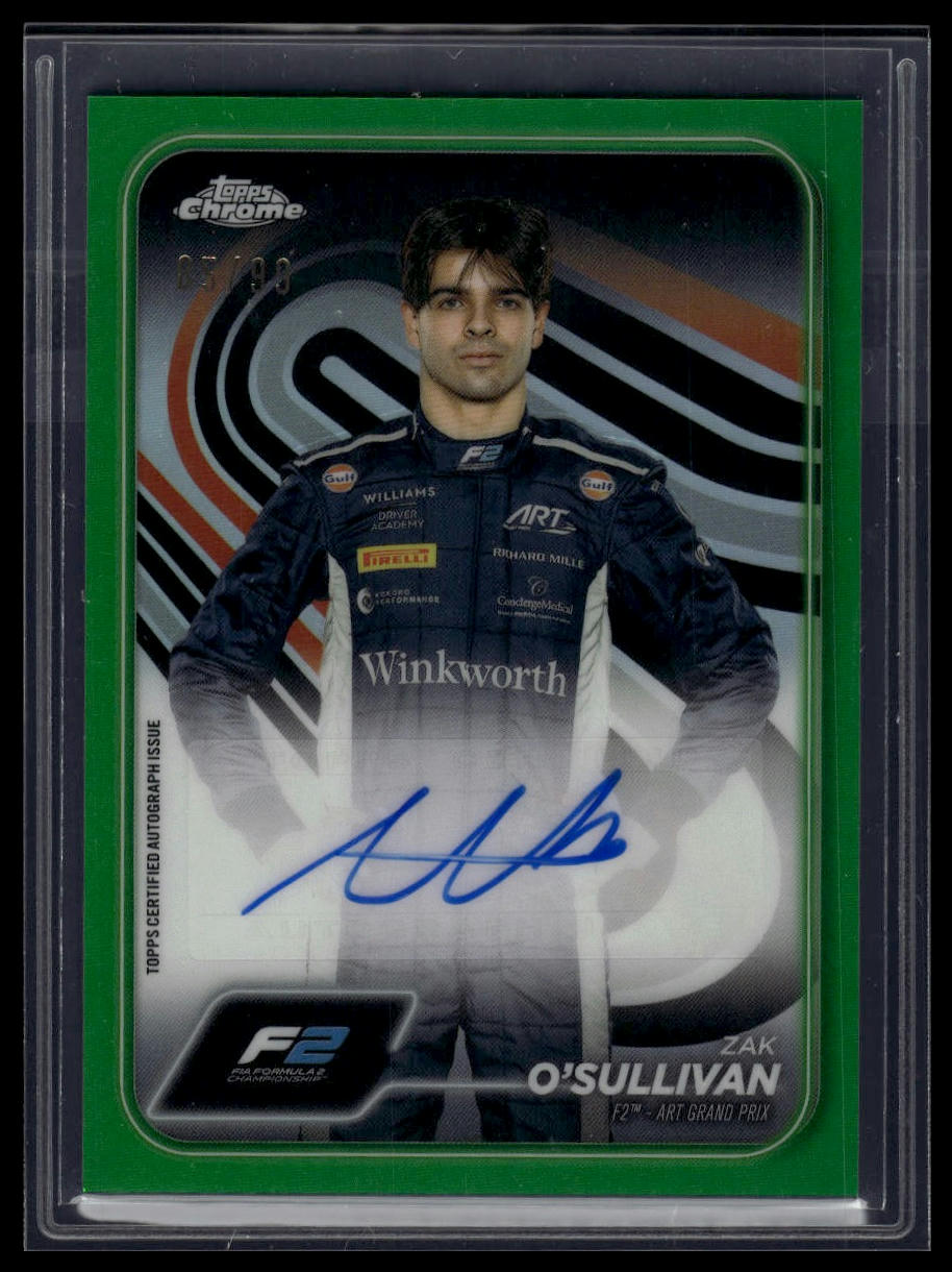 2024 Topps Chrome Formula 1 #CAC-OSU Zak O'Sullivan Chrome Autographs Green /99