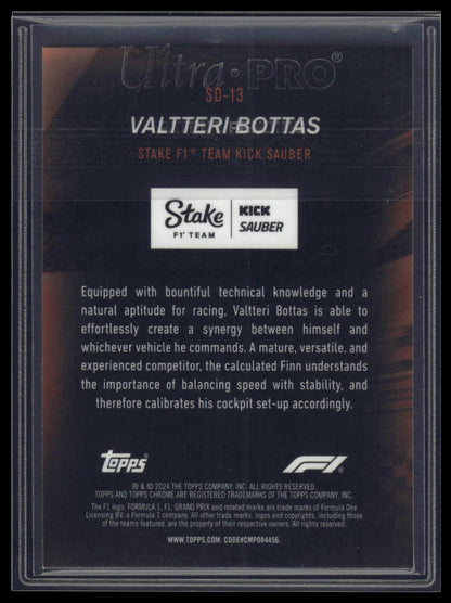 2024 Topps Chrome Formula 1 #SD-13 Valtteri Bottas Speed Demons