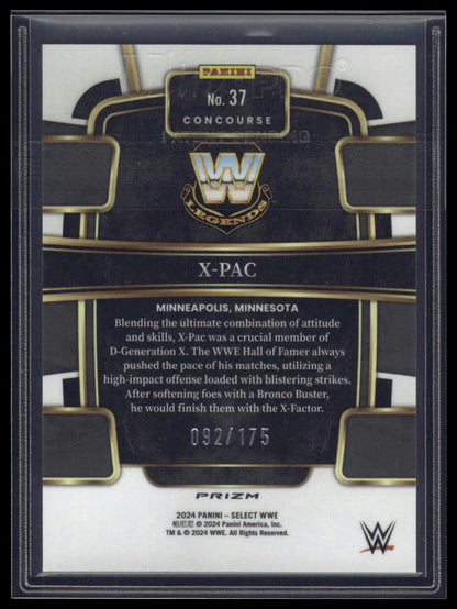 2024 Panini Select WWE #37 X-Pac Red Prizms #/175
