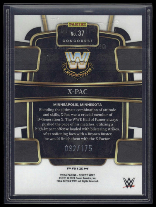 2024 Panini Select WWE #37 X-Pac Red Prizms #/175