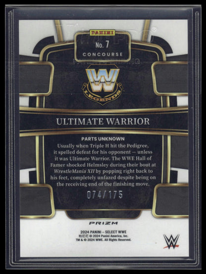 2024 Panini Select WWE #7 Ultimate Warrior Red Prizms #/175