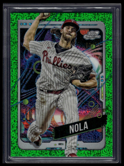 2024 Topps Chrome Cosmic #61 Aaron Nola Green Space Dust Refractors #/75
