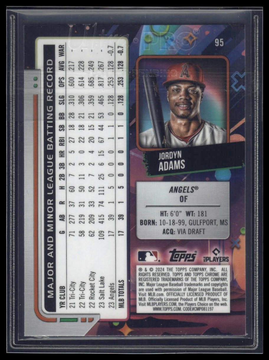 2024 Topps Chrome Cosmic #95 Jordyn Adams Aqua Equinox Refractors #/199
