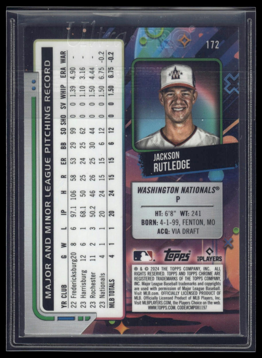 2024 Topps Chrome Cosmic #172 Jackson Rutledge Nucleus Refractors
