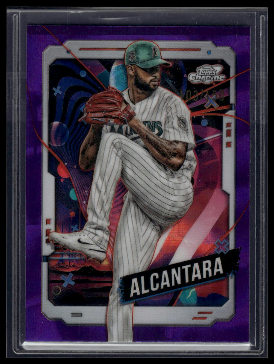 2024 Topps Chrome Cosmic #134 Sandy Alcantara Purple Nebula Refractors #/150