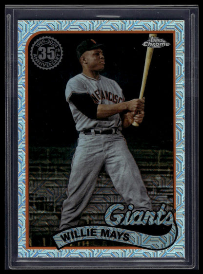 2024 Topps Update Willie Mays 1989 Topps Baseball 35th Anniversary Chrome