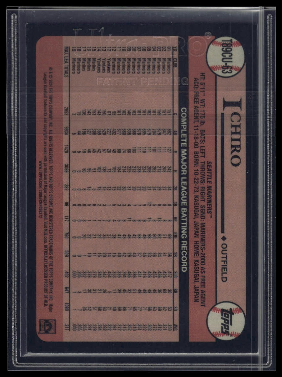 2024 Topps Update #T89CU-63 Ichiro 1989 Topps Baseball 35th Anniversary Chrome