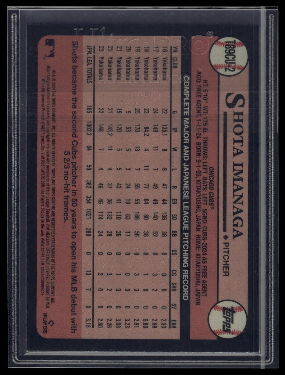 2024 Topps Update Shota Imanaga 1989 Topps 35th Anniversary Chrome