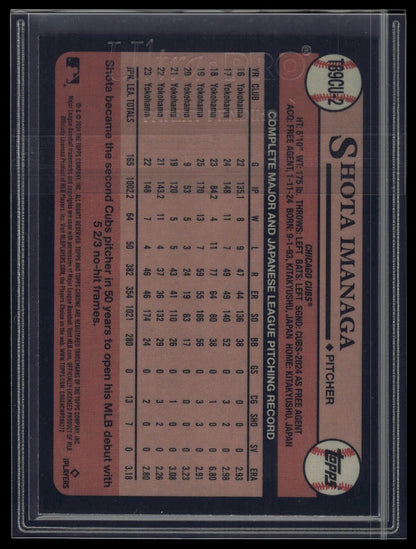 2024 Topps Update Shota Imanaga 1989 Topps 35th Anniversary Chrome