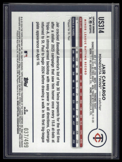 2024 Topps Update #US314 Jair Camargo Green Crackle Foilboard #/499