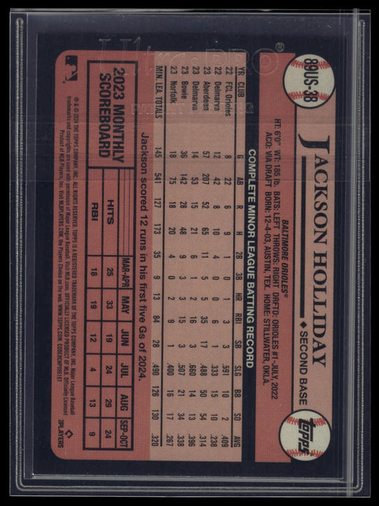 2024 Topps Update Jackson Holliday 1989 Topps 35th Anniversary Blue