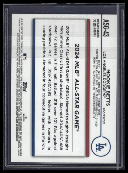 2024 Topps Update #ASG-43 Mookie Betts 2024 All-Star Game Blue