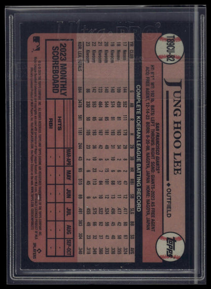 2024 Topps Update Jung Hoo Lee 1989 Topps Baseball 35th Anniversary Chrome