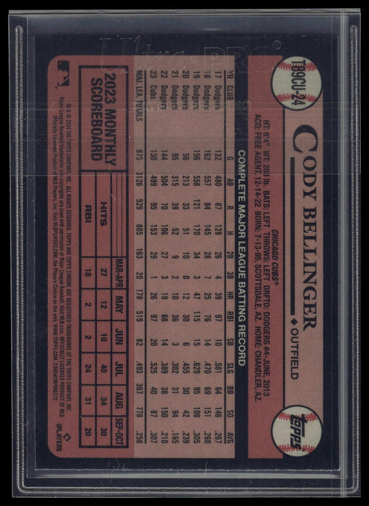 2024 Topps Update Cody Bellinger 1989 Topps Baseball 35th Anniversary Chrome