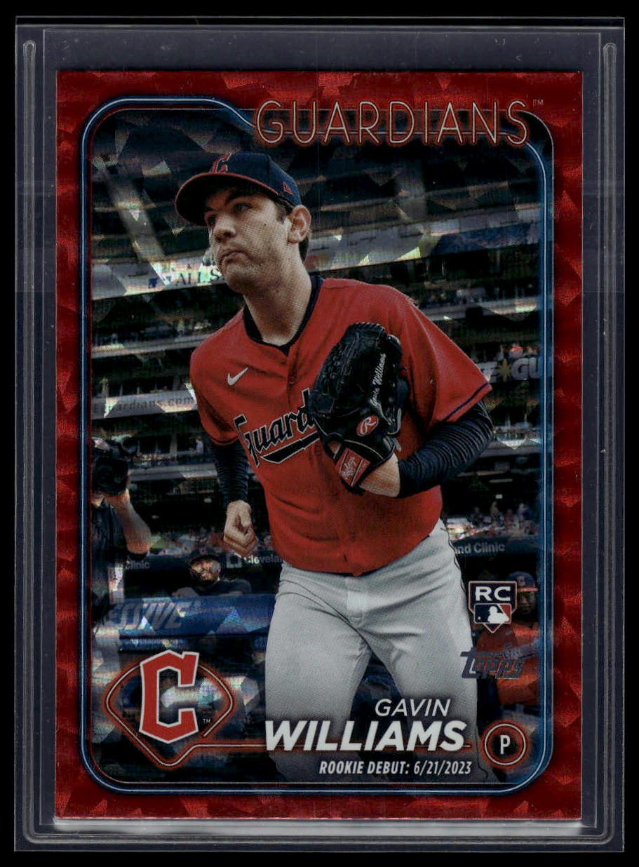 2024 Topps Update #US294 Gavin Williams Red Crackle Foilboard #/199