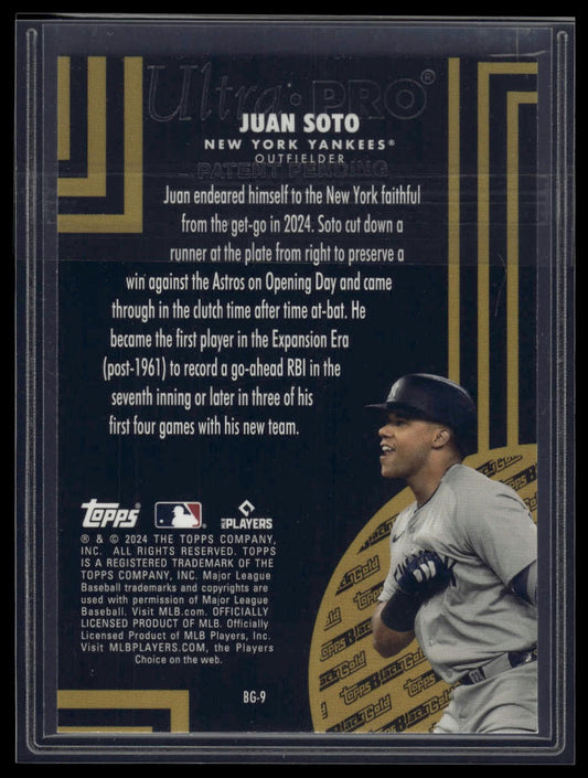 2024 Topps Update #BG-9 Juan Soto Topps Black Gold