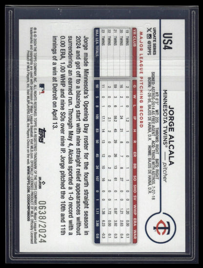 2024 Topps Update #US4 Jorge Alcala Gold #/2024