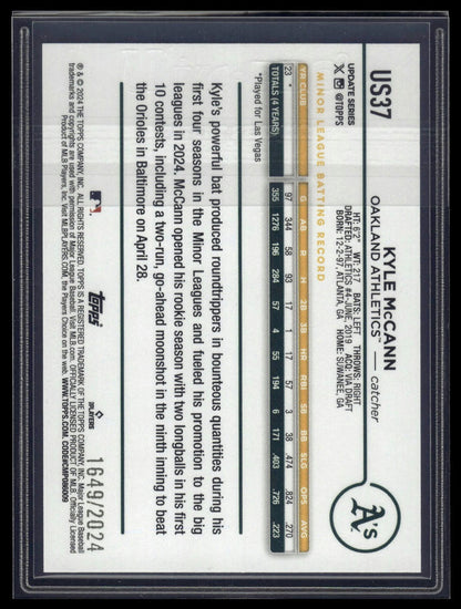 2024 Topps Update #US37 Kyle McCann Gold #/2024